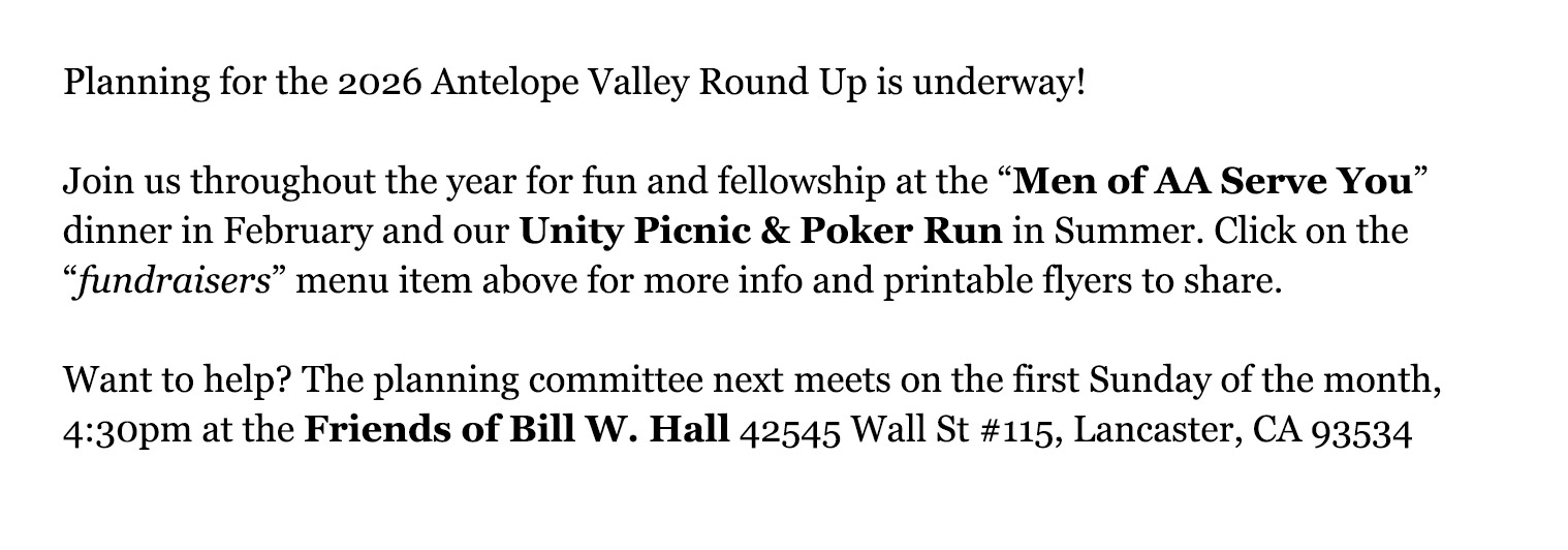 Alcoholics Anonymous Antelope Valley California